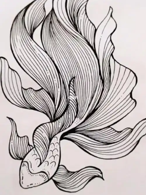 简单小教程金鱼写意画法步骤