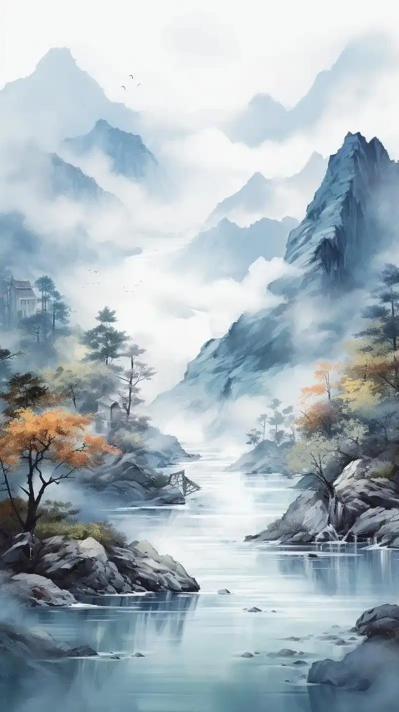 水墨山水36张水墨风格手机壁纸