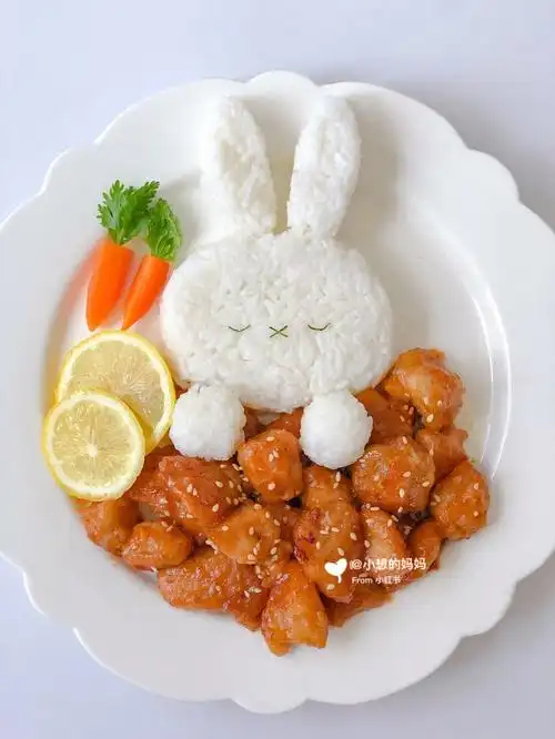 零难度米菲兔饭团宝宝版糖醋鸡块附教程