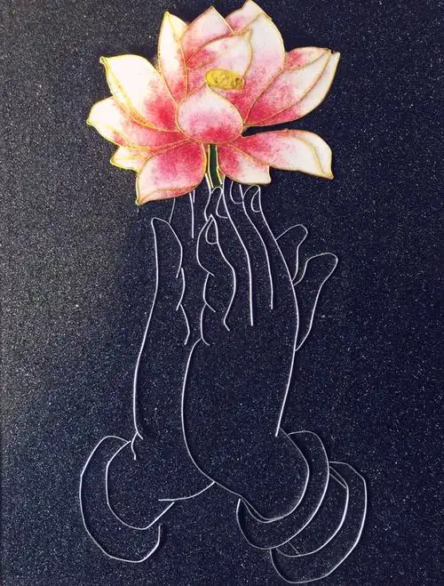 佛手莲花--掐丝唐卡