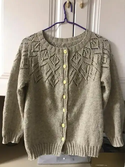 从上往下织菱形开衫