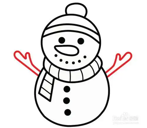 如何画一个简单的雪人