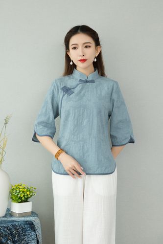 蜜凡苏中医推拿工作服美容养生馆工作服春夏唐装中医理疗艾灸推拿采耳