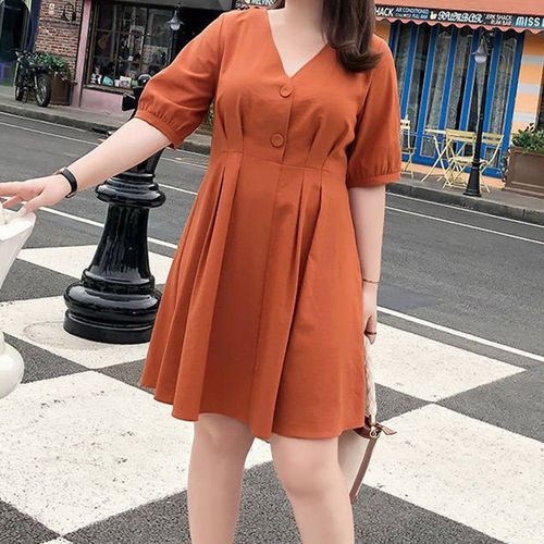 胖女人时尚显瘦的遮肚子连衣裙子胖妹妹大码女装显瘦2