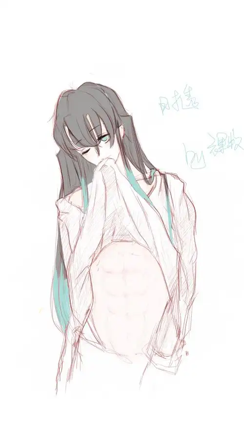 上了这条不归路(动作依然搜网图) 明明前几天还说再也不想画腹肌了呢