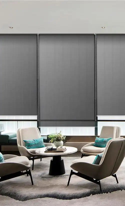 防火阻燃窗帘阳光面料办公室卷帘窗帘防火阻燃银行酒店写字楼拉帘打孔