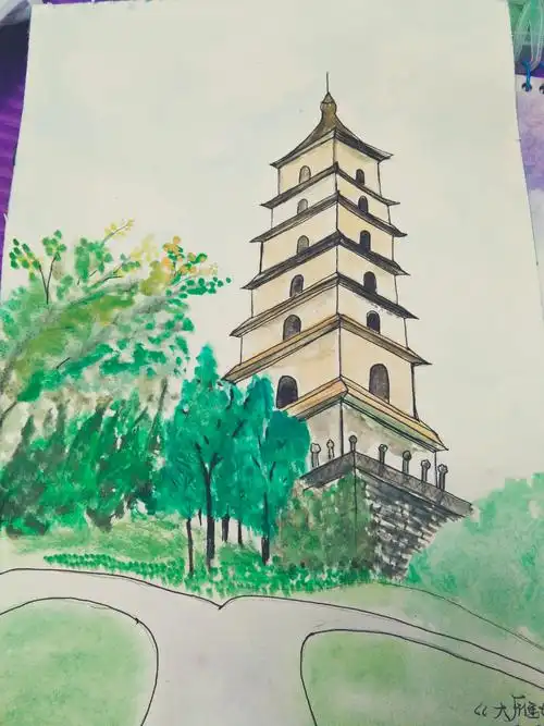 【水彩】建筑――大雁塔(完整过程版) - 简书