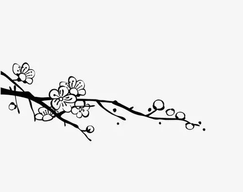 手绘卡通鲜艳中国风梅花装饰元素