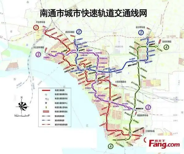 南通市城市快速轨道交通线网图(详细站点)