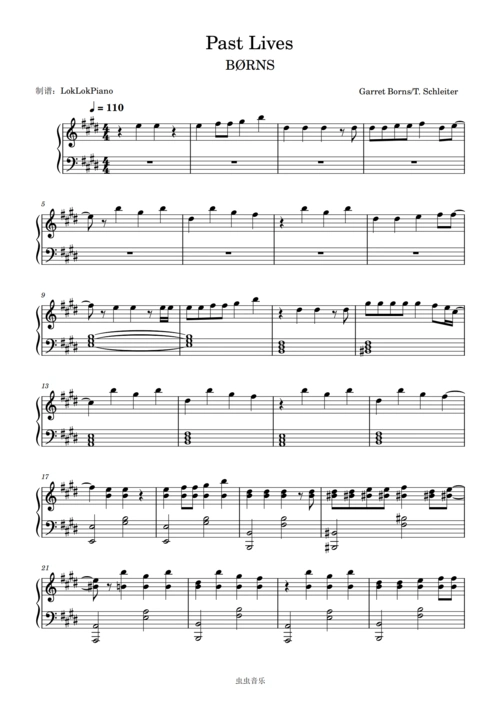 神仙bgm | past lives | loklokpiano钢琴演奏版钢琴谱-loklok piano