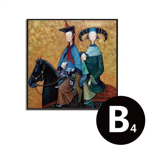 格伦慕特golomt蒙古风格元素图案壁纸壁画装饰画 正方形装饰画