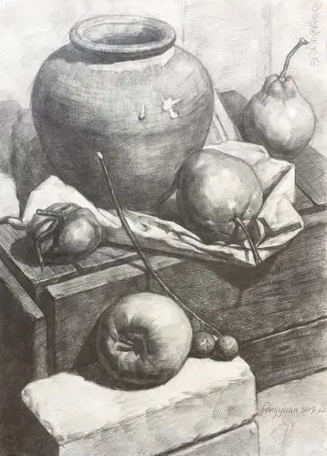 18创新美术素描静物临摹作业(高一)