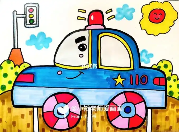 56岁创意美术绘画小汽车08