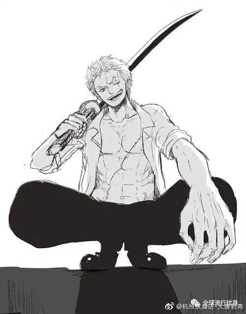 纹身#动漫海贼王索隆纹身手稿分享