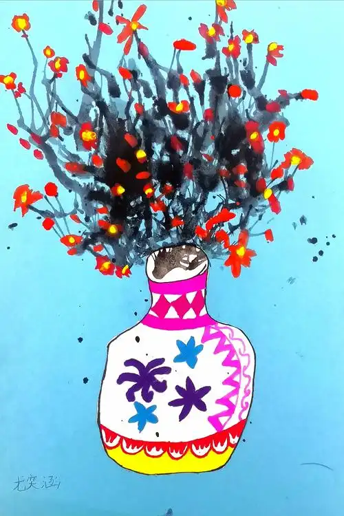 印象画室,儿童创意吹画作品欣赏