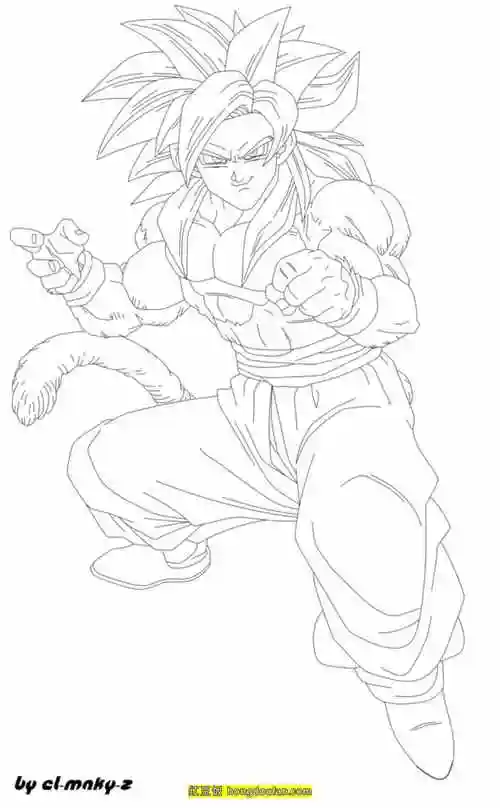 11张七龙珠超级赛亚人小悟空格斗漫画涂色图片 | 红豆饭小学生简笔画