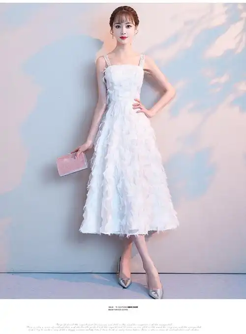 小晚礼服女2019新款白色高贵年会宴会晚会气质连衣裙平时可穿