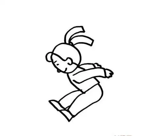 跳远的人物动作简笔画