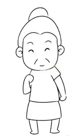 慈祥的奶奶简笔画步骤 奶奶