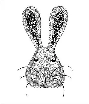 北极兔,图案,装饰,头部,华丽,北极