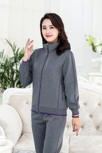 春秋新款中老年人女装女士休闲休闲运动运动服上衣外套中老年女装