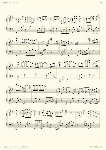 《化蝶-何韵诗,钢琴谱》何韵诗(五线谱 钢琴曲 指法)-弹吧|蛐蛐钢琴网