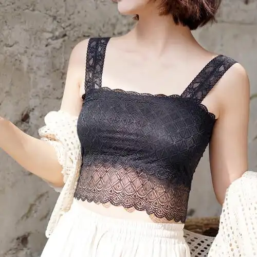 蕾丝吊带抹胸女夏网红打底短款上衣内搭美背防走光裹胸小背心
