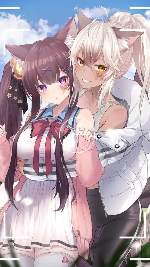 二次元甜美治愈美女手机壁纸