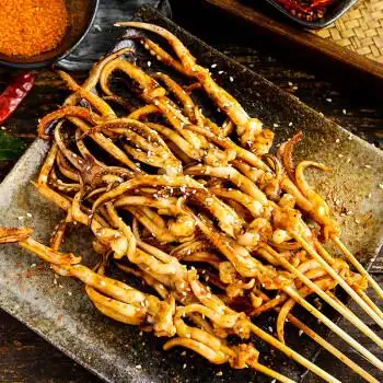 餐爆冷冻鱿鱼须串200g/袋6串装 烧烤火锅食材 生鲜水产 鱿鱼须【图片