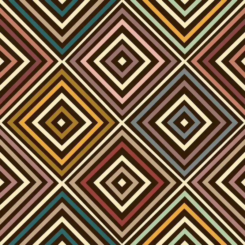 无缝多彩正方形图案