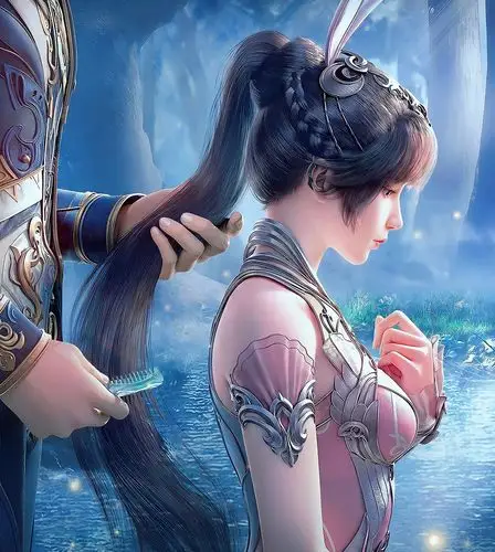 唐三给小舞梳头图片