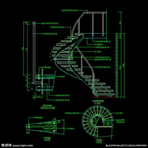 旋转楼梯大样设计图__室内设计_环境设计_设计图库_昵图网nipic.com