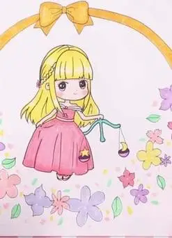 竖屏卡通美下面就给大家分享十二星座公主简笔画第二期教程 7天秤座