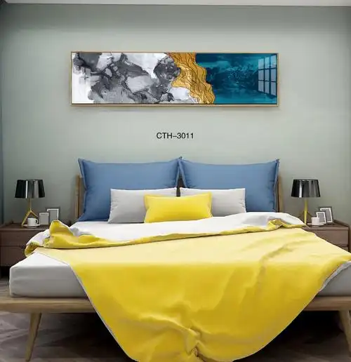 卧室床头背景墙装饰画现代简约壁画北欧主卧酒店房间现代装饰画