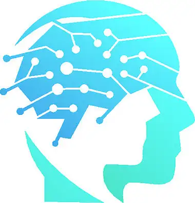 人脑和头部矢量标志,创意思维,学习,智力和现代.