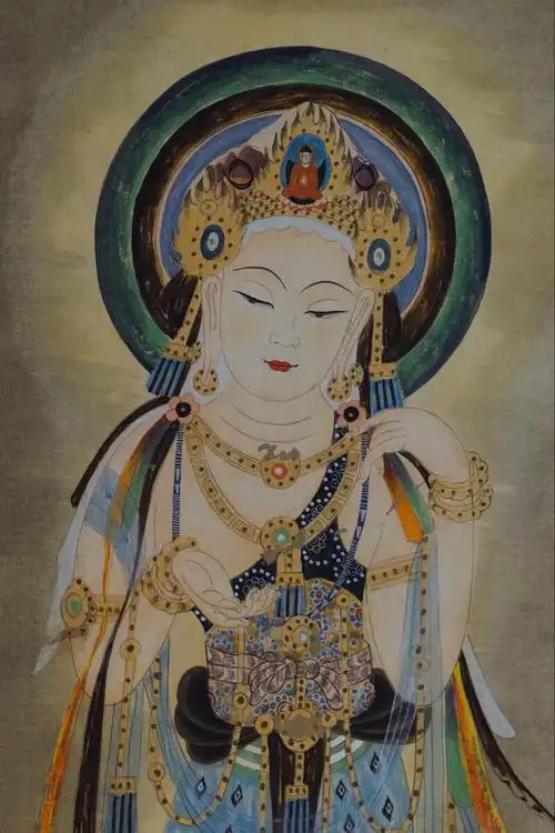 敦煌莫高窟第57窟观世音菩萨初唐是敦煌莫高窟第57窟北壁中央说法图中