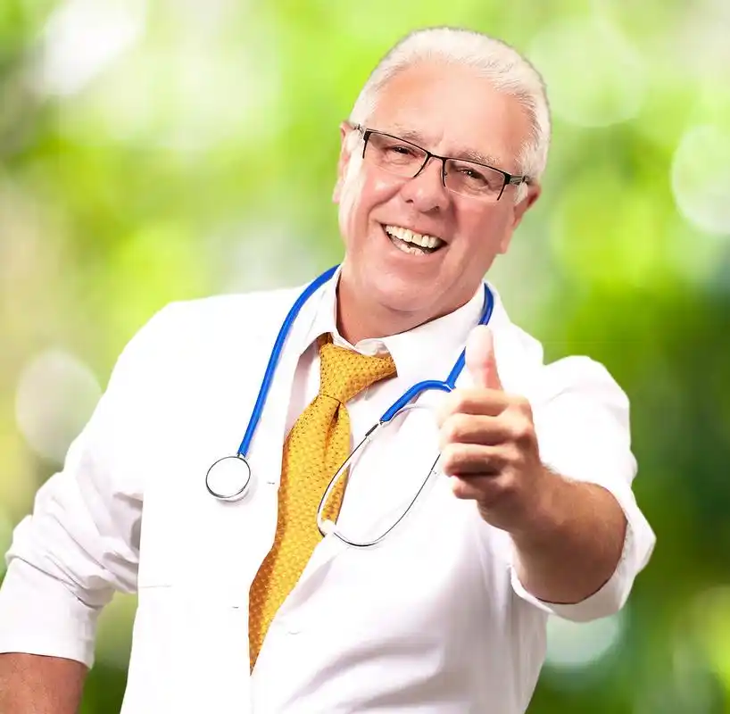 快乐男医生与竖起大拇指