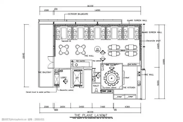 关键词:现代中式餐厅平面布置图 室内设计 中式 餐饮 设计 平面图