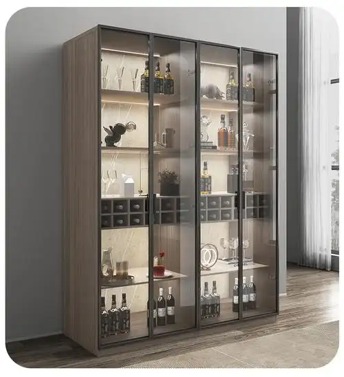 抢年前收货木月轻奢餐边柜靠墙客厅酒柜简约现代家用展示柜玻璃柜北欧