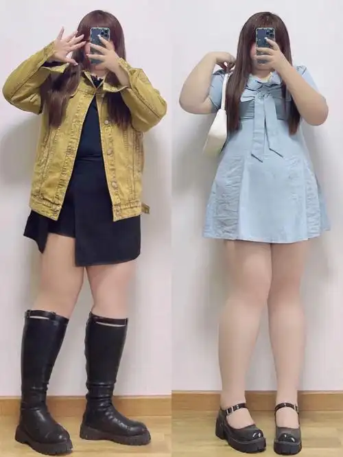 200斤胖女孩牛仔好百搭大码甜辣显瘦穿搭