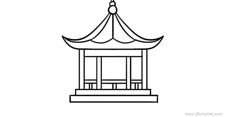 亭子儿童画怎么画 亭子简笔画简单
