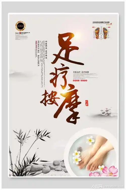 足疗按摩养生海报 展板素材