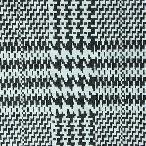 现货直销春夏几何图案面料布千鸟格面料黑白格子色织提花布上海