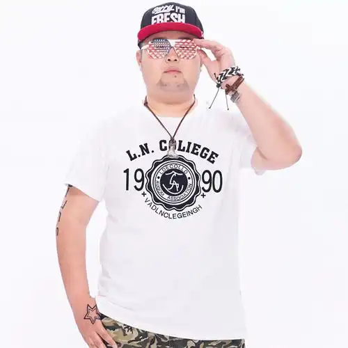 d-7 gongshe 第七公社 恶搞个性嘻哈男装加肥胖子t宽松版青年纯棉大码