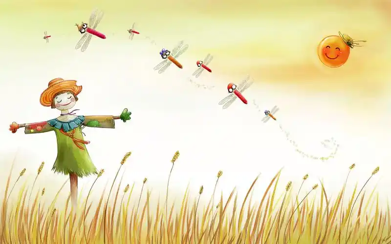 秋天可爱稻草人桌面图片高清大图预览1680x1050_可爱壁纸下载_墨鱼部