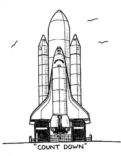 求航天飞机用铅笔画图