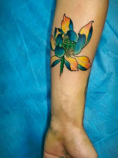 小臂莲花_纹身图案手稿图片_阿彪的纹身作品集