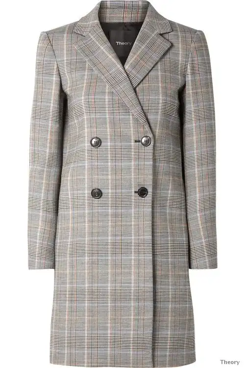 威尔士亲王格纹羊毛混纺西装外套