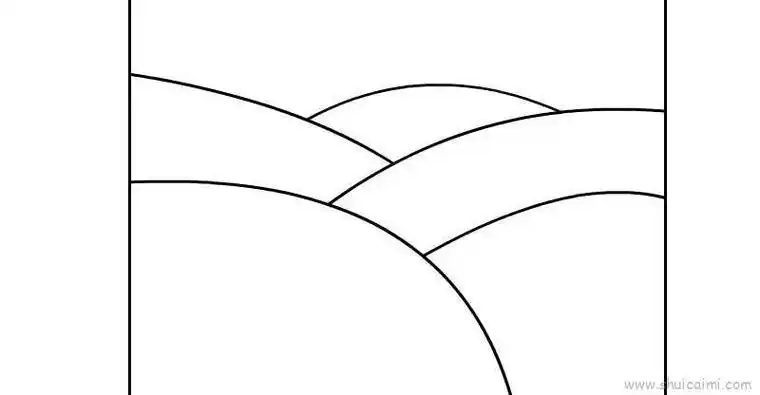 美丽的田地风景简笔画