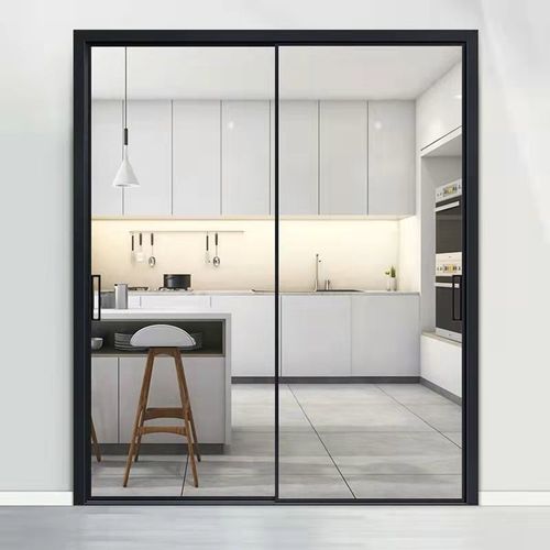 菲立钛镁合金门玻璃推拉门厨房移门客厅阳台三联动上下轨道推拉门